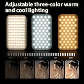 お買い得  スマホカメラアタッチメント-ポータブル セルフィー スマホライト 3モード LED クリップオンライト 充電式ビデオライト iPhone 写真 ティックトック Vlog コンピューター ノートパソコン ビデオ会議用