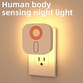 economico Luci notturne plug-in-1 pz 68mm luce di rilevamento umano rbg luce d&#039;atmosfera colorata regolabile dimmerabile luce notturna a led a colori luce da letto spina ue/us