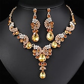 abordables Parures de Bijoux-Parure de bijoux 2 Chrome 1 Collier Boucles d&#039;oreilles Femmes Élégant ancien Mode Le style rétro Classique Parure de Bijoux Pour Mariage Soirée robe demoiselle d honneur