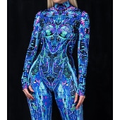 tanie Z nadrukiem-Wzorzyste garnitury Zentai Kostium Cosplay Body Drukowanie Strój karnawałowy Kombinezon zentai Męskie Damskie Dla chłopców seksowny kostium Halloween Kostium na Spektakl Impreza Bal maskowy Dla