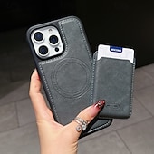 billige iPhone-etuier-telefon Etui Til iPhone 17 Pro Max 17 Air 16 15 14 Pro Max Plus 16e 13 Pro Max Bakdeksel Magnetisk Kortspor Støtsikker Kontor / Bedrift TPU PU lær