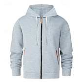 economico Felpa Tattica-Per uomo Felpa con cappuccio Felpa con cappuccio a zip intera Felpa con cappuccio in pile Felpa con cappuccio tattica Nero Blu marino Grigio chiaro Grigio scuro Con Cappuccio Semplice Cerniera Sport