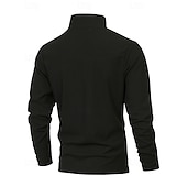 preiswerte Klassisches Poloshirt für Herren-Herren Poloshirts Viertel-Reißverschluss-Poloshirt Alltagskleidung Date Viertelreißverschluss Langarm Mode Basic Farbblock Patchwork Reißverschluss Frühling Herbst Normale Passform Schwarz Wei