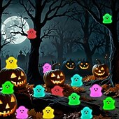 levne Halloweenové závěsné a stolní dekorace-70 ks halloweenských miniaturních pryskyřičných sošek duchů, nočních světel, roztomilých miniaturních sošek duchů, halloweenských miniaturních doplňků do krajiny, venkovní dekorace, doplňků do hraček