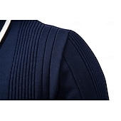 billige Herre Elite Genser og Cardigans-Herre Pullover genser Strikke Vanlige topper Fargeblokk Knapper Helfarge Polokrage Årgang Daglig Skole Hjem Klær Vår Høst Blå Brun S M L