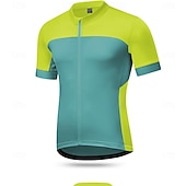 abordables Maillots pour hommes-Homme T-shirt de randonnée Manche Courte Cyclisme Maillot avec 3 poches arrière Extérieur Des sports Jaune Vert Gris Claire Vêtement Tenue