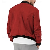 economico Giacche in Suede Sintetico-Per uomo Giubbotto bomber Giacca Casual Giacca in camoscio Vacanza Quotidiano Caldo Tasca Autunno Inverno Semplice Moda Classico Collo alla coreana Regolare Nero Rosso Blu marino Marrone Verde Giacca