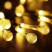 Недорогие Питание от солнечной энергии-6,5м Гирлянды 30 светодиоды EL 5мм 1 монтажный кронштейн 1 комплект Тёплый белый Холодный белый Разные цвета Креативные гирлянды Праздничные огни