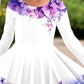 preiswerte 3D Schmetterlingskleid-Mädchen' 3D Blumen Kleid Langarm Sommer Frühling Urlaub Täglich Ferien Prinzessin Schön Süß Kinder 4-12 Jahre Freizeitkleid A Linie Kleid Knielang Normale Passform