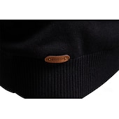 baratos Suéteres e Cardigans Elite Masculinos-Homens Pulôver Tricotar Tops regulares Half Zip Listas Tecido Colarinho Clerical Legal Pulôver Escola Férias Roupa Primavera Outono Preto Azul Marinho Escuro S M L