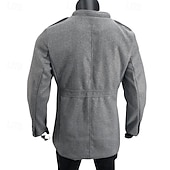 economico Trench da uomo-Per uomo Cappotto da marinaio Trench Vacanza Quotidiano Autunno Inverno Poliestere Antivento Capispalla Abbigliamento Moda Classico Semplice Tasca Collo alla coreana Monopetto