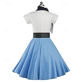 billiga Outfits-Retro / vintage Femtiotal Grease-kläder Klänningar Kläder Pudelkjolar Tryck Maskeradkläder Dam Karnival Maskerad Prestanda Fest Vuxna Klänning Skärp Halsduk