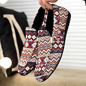 economico Mocassini casual-mocassini da uomo in jacquard multicolore con motivo a zigzag – scarpe casual slip-on alla moda per feste, vacanze e resort estivi