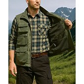 economico Gilet-Per uomo Gilet da escursionismo Gilet in pile Senza Maniche Gilet Esterno Calore Termico Inverno Tasche Multiple Nylon Nero Verde militare Cachi Caccia Pesca Arrampicata