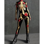 abordables Disfraces de Mujeres-Disfraz de carnaval Traje de Cuerpo Completo Trajes Zentai estampados Traje de cosplay Body Estampado Disfraz Sexy Víspera de Todos los Santos Hombre Mujer Chico Traje para Fiesta Rendimiento