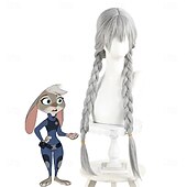 cheap Movie Character Wigs-Cosplay Wigs Gray Straight Synthetic Hair Very Long Wigs Women Wigs For Party