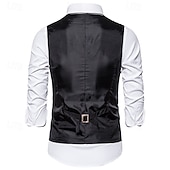 abordables Chaleco de hombre-Hombre Chaleco Formal Rendimiento Boda Primavera Otoño Ajustable Cachemir Botonadura Simple Escote en Pico Negro Azul Piscina Chaleco
