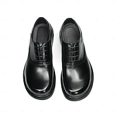 tanie Klasyczne Buty Eleganckie-Męskie skórzane półbuty wizytowe typu oxford – pierwsza warstwa skóry bydlęcej, klasyczny design typu brogs, sznurowane, formalne buty biznesowe do biura, na wesela i do profesjonalnego stroju