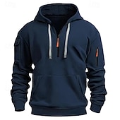 economico Felpa Tattica-Per uomo Felpa con cappuccio Felpa con cappuccio e zip corta Felpa con cappuccio in pile Felpa con cappuccio tattica Nero Blu marino Cachi Grigio chiaro Grigio scuro Con Cappuccio Semplice Cerniera