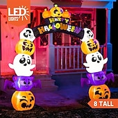 levne Halloween venku-1 ks 2,5 m/8 stop halloweenská dýně, duch, svítící nafukovací vzduchový model, oblouky, dveře do dvora, vstupní dveře, verandy, trávník, párty, halloweenská atmosféra, dekorativní světla, zástrčka