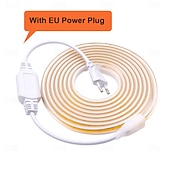 זול חוט נורות לד-רצועת לד COB 220V 1 מטר, 2 מטר, 5 מטר, 288 נוריות/מטר, מנורה גמישה עמידה למים, 3000k, 4000k, 6000k, איכות גבוהה, עיצוב פנים וחיצוני