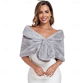 preiswerte Schals &amp; Umhänge-Kunstfell-Schal, Wickelstola, Shrug, Winter, Braut, Hochzeit, Schal, Wickeltuch, Abendparty, Cover-up für Frauen