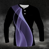 男性用 幾何学模様 抽象的 ヘンリーシャツ 長袖 ファッション かわいいスタイル 日常 カジュアル 祝日 お出かけ 春 & 秋 オールシーズン ホワイト ブルー イエロー グリーン レッド ヘンリー ヘンリーTシャツ お買い得  幾何学的-男性用 幾何学模様 抽象的 ヘンリーシャツ 長袖 ファッション かわいいスタイル 日常 カジュアル 祝日 お出かけ 春 & 秋 オールシーズン ホワイト ブルー イエロー グリーン レッド ヘンリー ヘンリーTシャツ