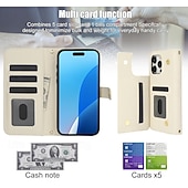 お買い得  iPhone用ケース-電話 ケース 用途 16 15 14 Pro Max Plus 16e 13 Mini ウォレットカードケース ストラップ付き キックスタンド カード挿入口 レトロ風 TPU PUレザー