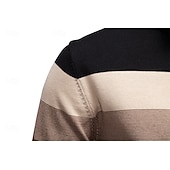 abordables Pulls et cardigans élites pour hommes-Homme Pull Tricoter Hauts Réguliers Demi-zip Bandes Rayé Col montant ancien Frais École Vacances Vêtement Tenue Printemps Automne Noir Violet S M L