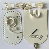 economico arte fai da te-Kit fai da te per zaino in pelle intrecciata da 7 pezzi - set con fondo e patta per borsa in similpelle lavorata a maglia, con uncinetto e accessori - per adulti &amp;adolescenti - perfetti per i