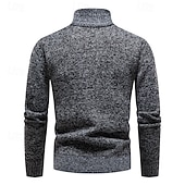 economico maglione pullover da uomo-Per uomo Felpa Maglione Maglione con zip a un quarto A Coste Maglia Top Regolari Lavorato a maglia Slim Fit Semplice Colletto Mao Maglieria Contemporaneo Casuale Abbigliamento quotidiano Abbigliamento