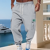 economico Carico-Per uomo Pantaloni da tuta Pantaloni in Pile Joggers Pantaloni invernali Pantaloni da Tuta Cargo Coulisse Tasca Elastico in vita Semplice Comodità Caldo Sport all'Aperto Quotidiano Moda Casual Nero