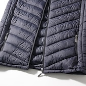 levne Pánská péřová vesta-Pánské Puffer Vesta Kamizelka Vesta Dovolená Denní Rande Módní Na běžné nošení Podzim zima Kapsy Polyester Zahřívací Pohodlné Pevná barva Zip Kapuce Běžný Černá Námořnická modř Vesta