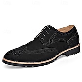 abordables Officiel-Chaussures derby brogue marron pour homme – Chaussures habillées à lacets vintage pour le travail, le quotidien et les tenues décontractées élégantes