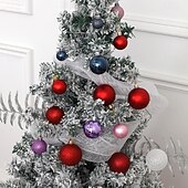 olcso Díszek-26 db-os karácsonyfa gömbdíszek, törésálló, függő dekorációs készlet karácsonyfára 4cm 5cm 6cm vegyes méretű színes ünnepi partidekoráció
