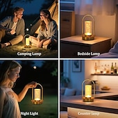 abordables Lampes de table-Lampe de table portable en métal pour extérieur et intérieur, 3 couleurs, sans fil, rechargeable, à intensité variable, alimentée par batterie, petite lampe de bureau, lanterne pour patio, chambre,