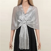 billige Sjal-sjal og sjal til aftenkjoler - kvinner glitrende bryllup formelt elegant pashminasjal for kvinner
