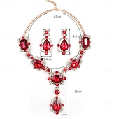 voordelige Sieradensets-Sieradenset 2 Kromi 1 Ketting Oorbellen Dames Elegant Vintage Modieus Vintagestijl Klassiek Sieraden set Voor Bruiloft Feest Bruiloft gast