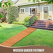 お買い得  ホーム用品-木製ガーデンパスウェイ1個 - 8フィート、滑り止め、手作り、屋外パティオ、庭園、庭、ビーチの遊歩道、結婚式用の装飾的な歩道。 &amp;パーティー、クリスマス、感謝祭、バレンタインデー
