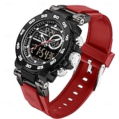 abordables Montres numériques-Sanda 6296 Montre à quartz électronique pour homme, résistante aux chocs, étanche, lumineuse, calendrier, numérique, décontractée