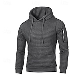 economico Felpa Tattica-Per uomo Felpa con cappuccio Felpa con cappuccio a nido d&#039;ape Felpa con cappuccio tattica Nero Bianco Grigio chiaro Grigio scuro Con Cappuccio Semplice Cerniera Testurizzato Sport &amp; Outdoor Casuale