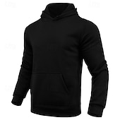 economico Felpa con cappuccio in pile-Per uomo Felpa con cappuccio Maglione Felpa con cappuccio in pile Felpa con cappuccio foderata in pile Nero Bianco Giallo Rosa Rosso Con Cappuccio Semplice Tasca Sport &amp; Outdoor Casuale Quotidiano