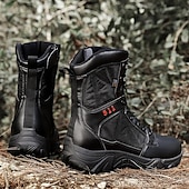 tanie Buty trekingowe-męskie taktyczne buty bojowe na pustynię z bocznym zamkiem błyskawicznym – lekkie wojskowe buty robocze do pieszych wędrówek na świeżym powietrzu, do ćwiczeń i patroli