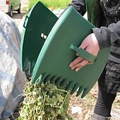 olcso kerti kéziszerszámok-2 db-os levélkanál, kézi gereblye, nagy műanyag kerti fogó, ergonomikus levélkanál a könnyű kerttakarításhoz, levelek, fűnyesedék és törmelék összegyűjtéséhez