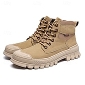 abordables Bottes de travail-Bottines de randonnée kaki pour homme avec semelle extérieure en caoutchouc épais – chaussures d&#039;extérieur respirantes et durables pour l&#039;alpinisme, le travail et les voyages d&#039;aventure