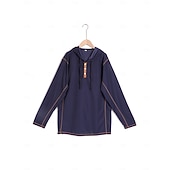 preiswerte T-Shirt mit Waffelstrick-Herren Kapuzenpullover mit Waffelmuster T Shirt Waffel-Henley-Hemd Henley Hemd Langarm Mit Kapuze Henley Frühling Frühling &amp; Herbst Einfach Mode Designer Basic Patchwork Mit Kapuze Urlaub Straße