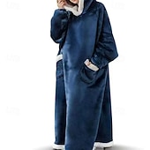 preiswerte Damen Loungewear-Damen Schlafanzug Freizeitkleidung Mode Basic Komfort Einfarbig Tasche Heim Täglich Bett Lange Robe Schwarz Rosa Rote Blau Dunkelgray Winter