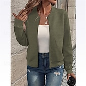 economico Felpe e Sweatshirt Texturizzati-Per donna Cappotto Giacca Casual Confortevole Traspirante Cerniera Tasca Moda Moderno Casual Semplice Uscire Weekend Cerniera Regolare Collo alla coreana Vestibilità regolare Manica Lunga Capispalla