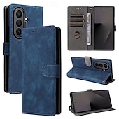 cheap Samsung Cases-Phone Case For Samsung Galaxy Z Fold 7 Z Fold 6 Z Fold 5 Z Fold 4 Back Cover with Lanyard Kickstand Card Slot Retro TPU PU Leather