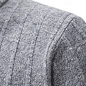 preiswerte Herrenpullover-Herren Pullover Pullover mit Viertelreißverschluss Gerippt Stricken Normale Oberteile Gestrickt Schmale Passform Einfach Stehkragen Strickware Zeitgenössisch Geschäft Lässig Bekleidung Herbst Winter